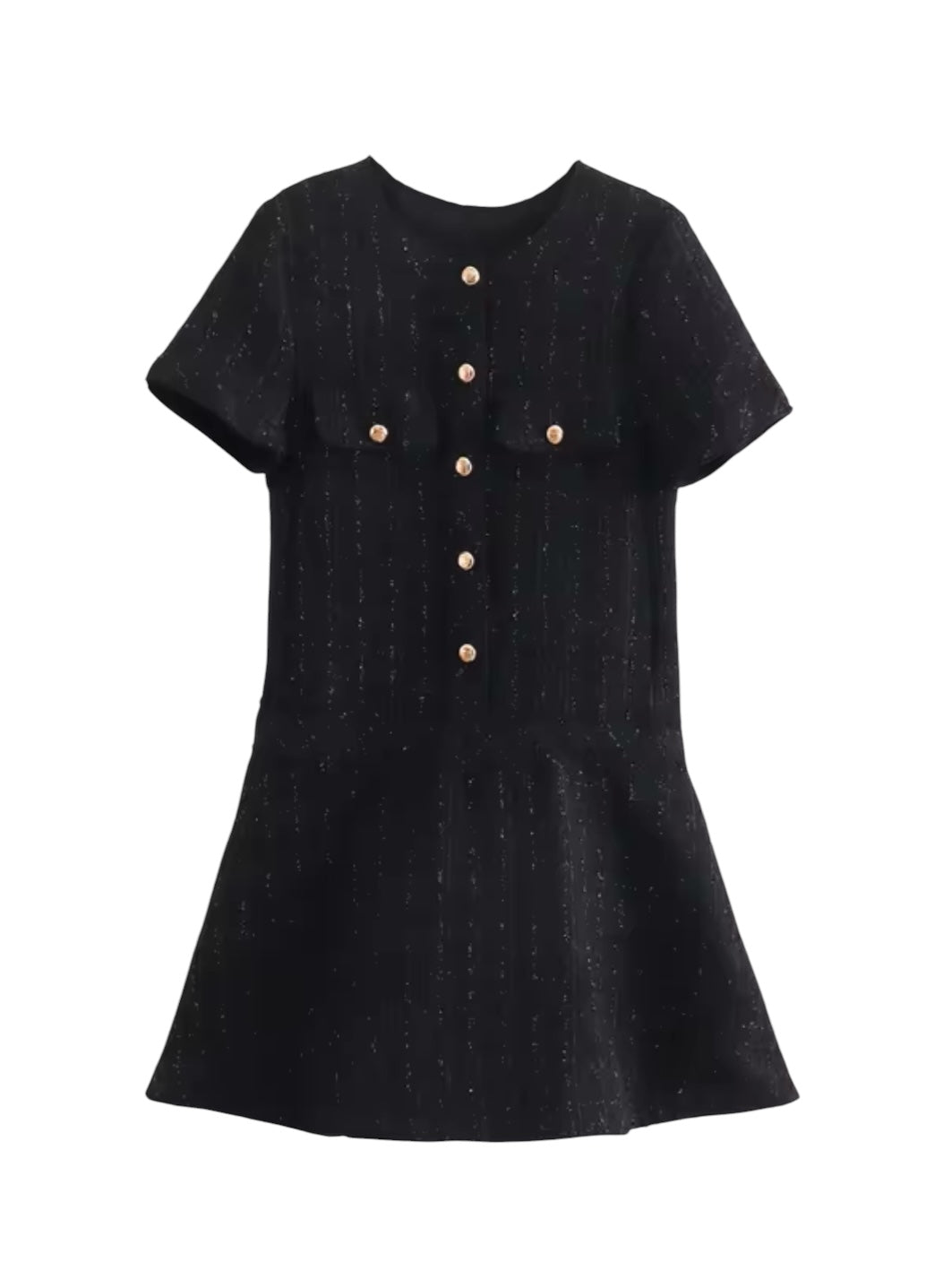 Ausgestelltes Tweed Minikleid