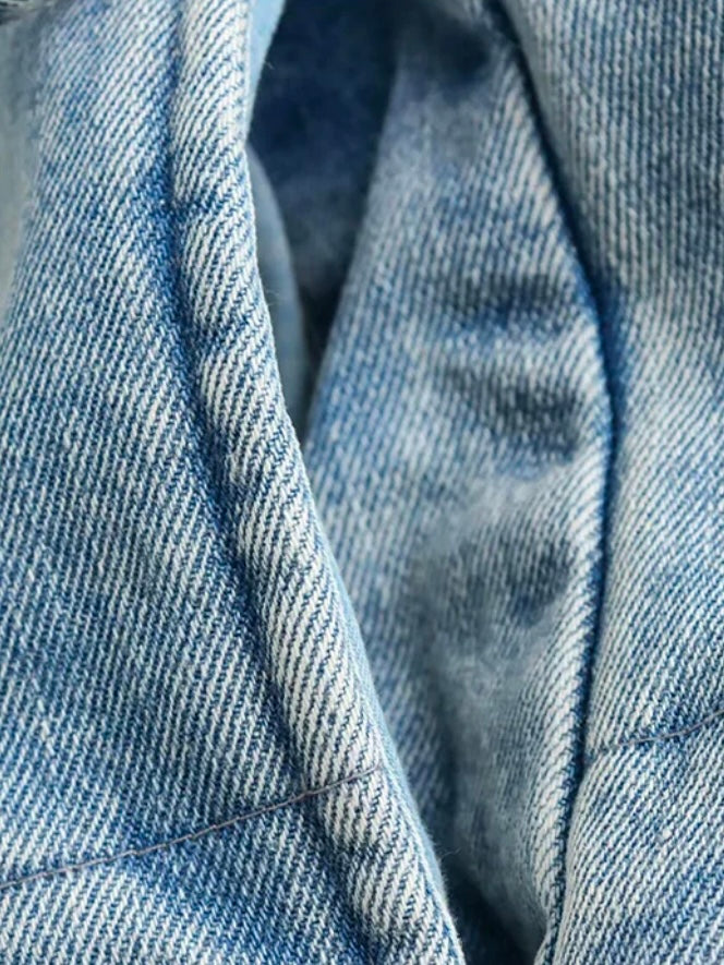 Denim Kimono-Jacke mit Taschen