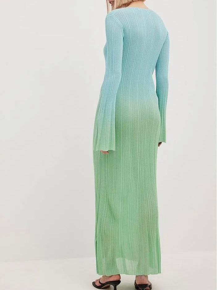 Maxi-Strickkleid mit Farbverlauf