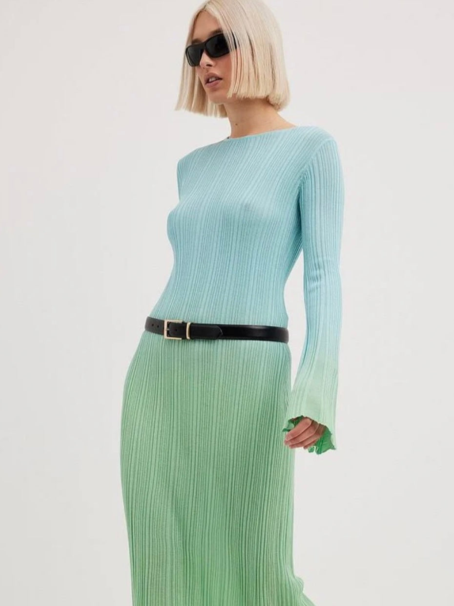 Maxi-Strickkleid mit Farbverlauf