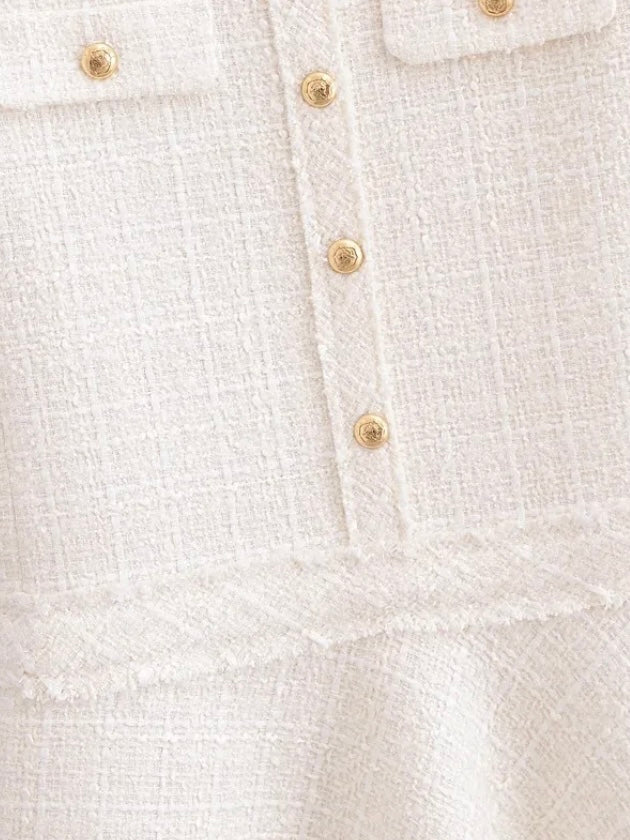 Ausgestelltes Tweed Minikleid