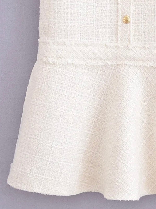 Ausgestelltes Tweed Minikleid