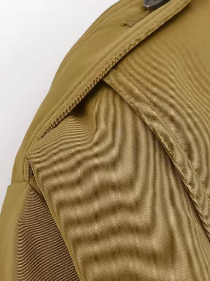 Cropped Trenchcoat mit Faltenbund