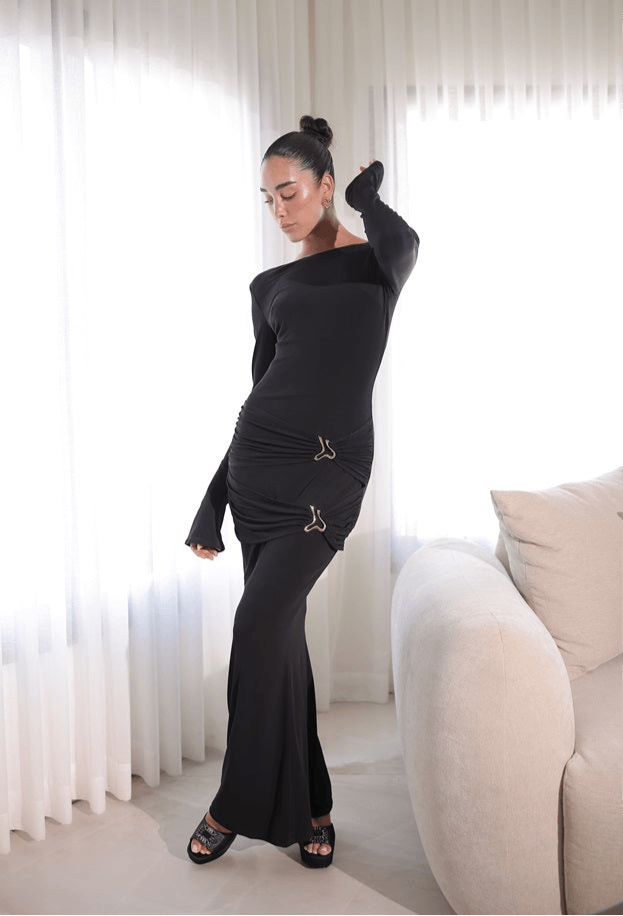 Bodycoon Maxi-Kleid mit Raffungen - Sorentis