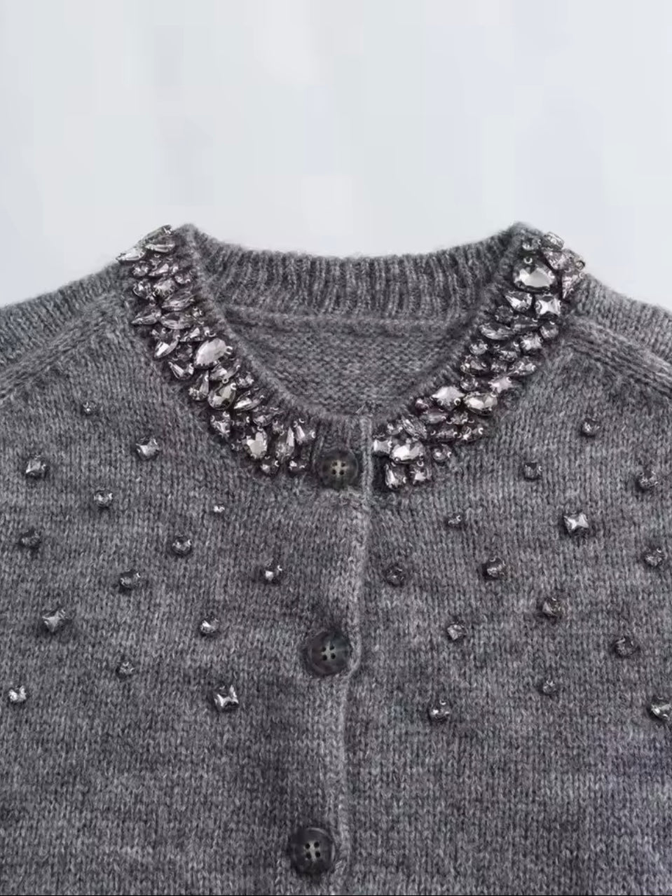 Strickjacke mit Perlenmuster