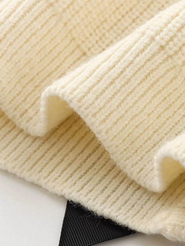 Strick Cardigan mit Kontrast Schleifen