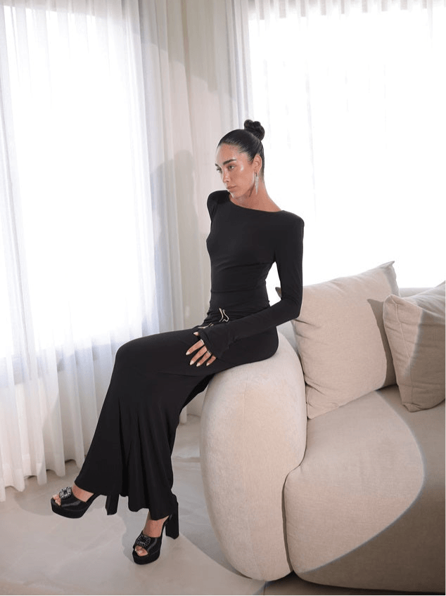 Bodycoon Maxi-Kleid mit Raffungen - Sorentis