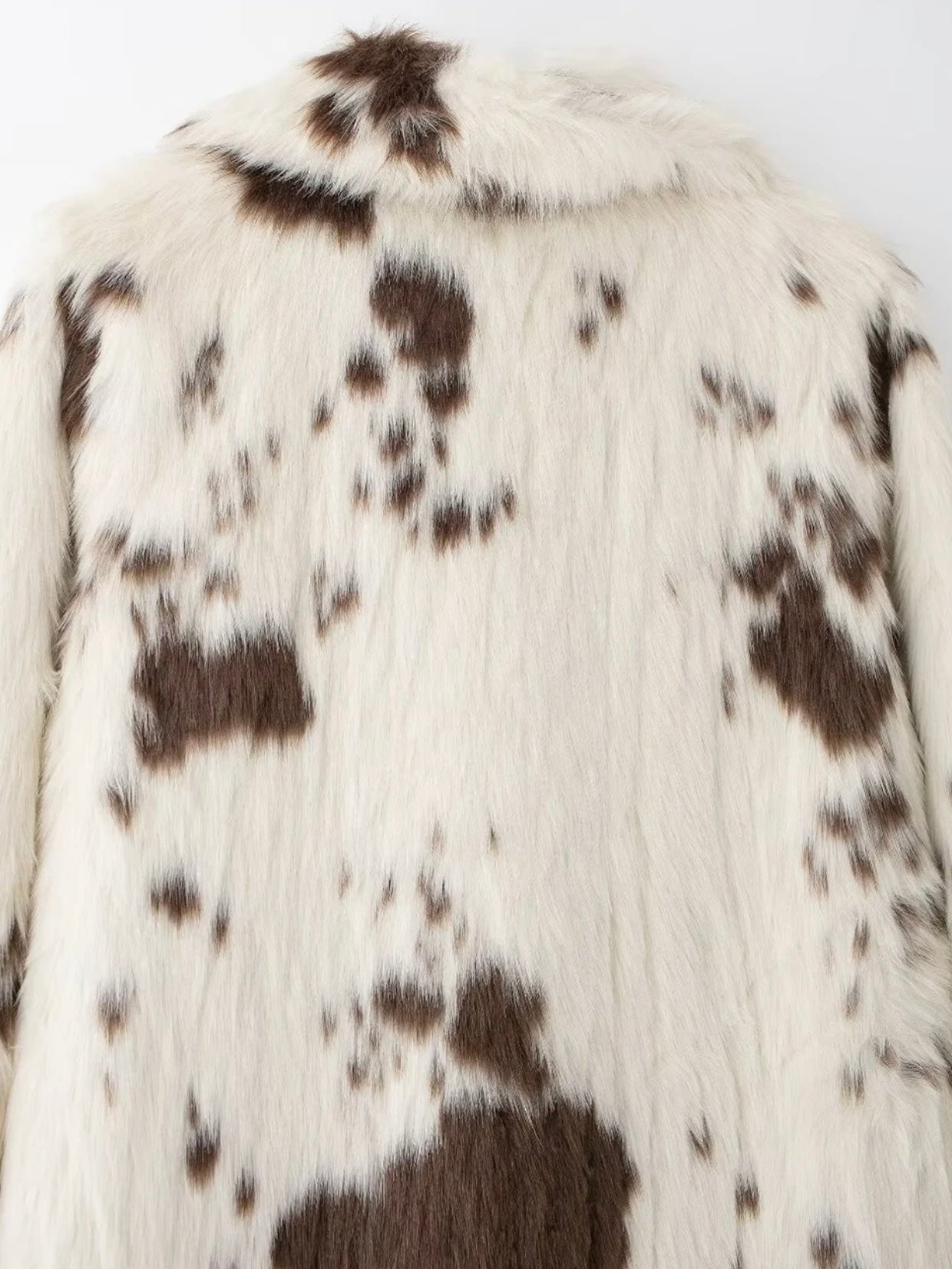 Kuhfell Kunstpelz Maxi Mantel mit Animalprint