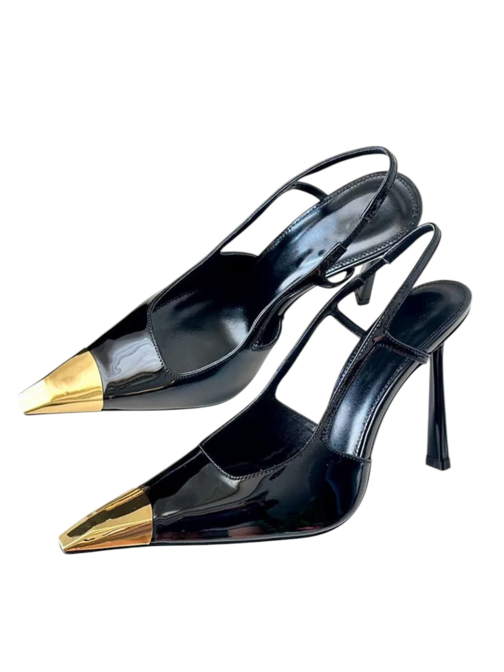 Slingback-Pumps mit Metallkappe