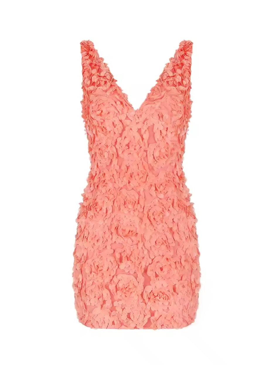 Minikleid mit 3D Blumen Applikationen