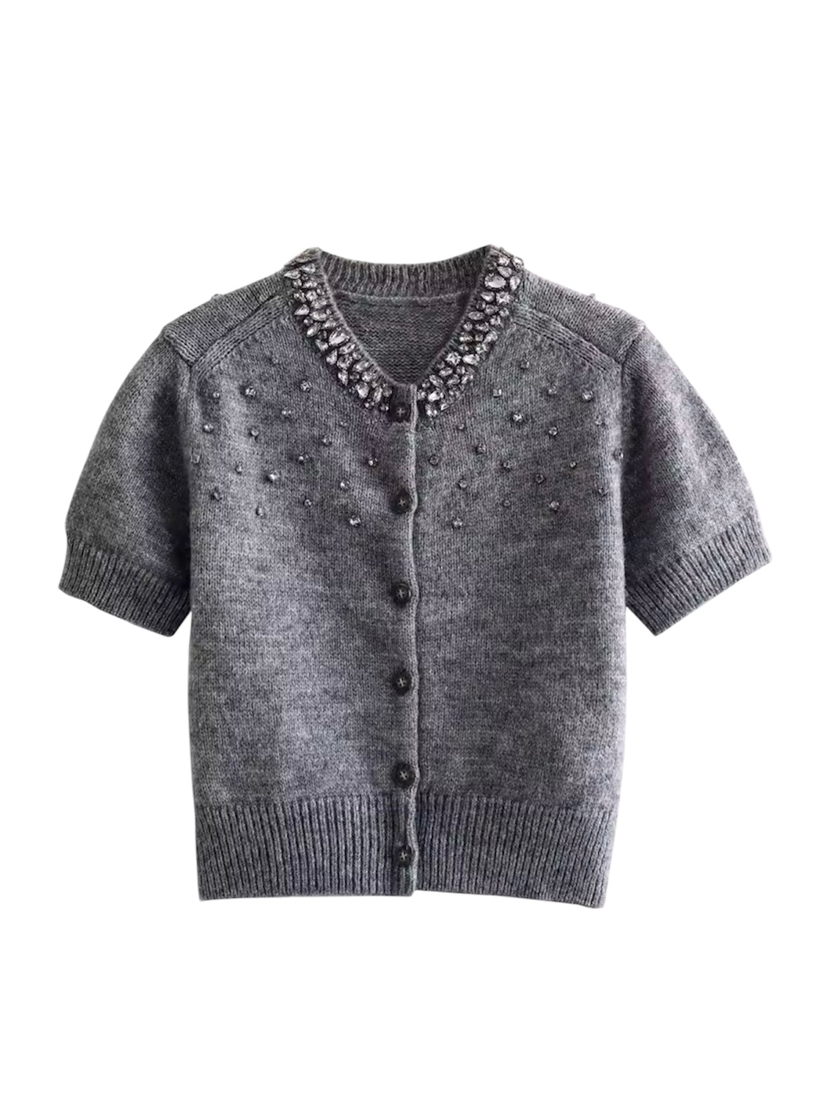 Strickjacke mit Perlenmuster