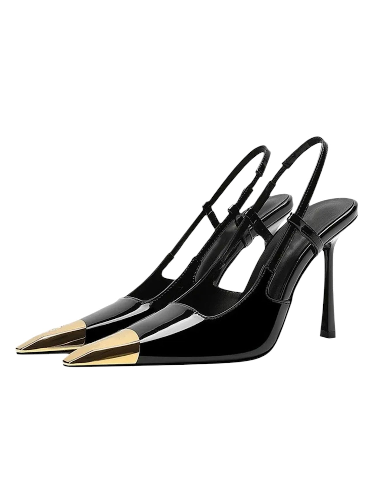Slingback-Pumps mit Metallkappe