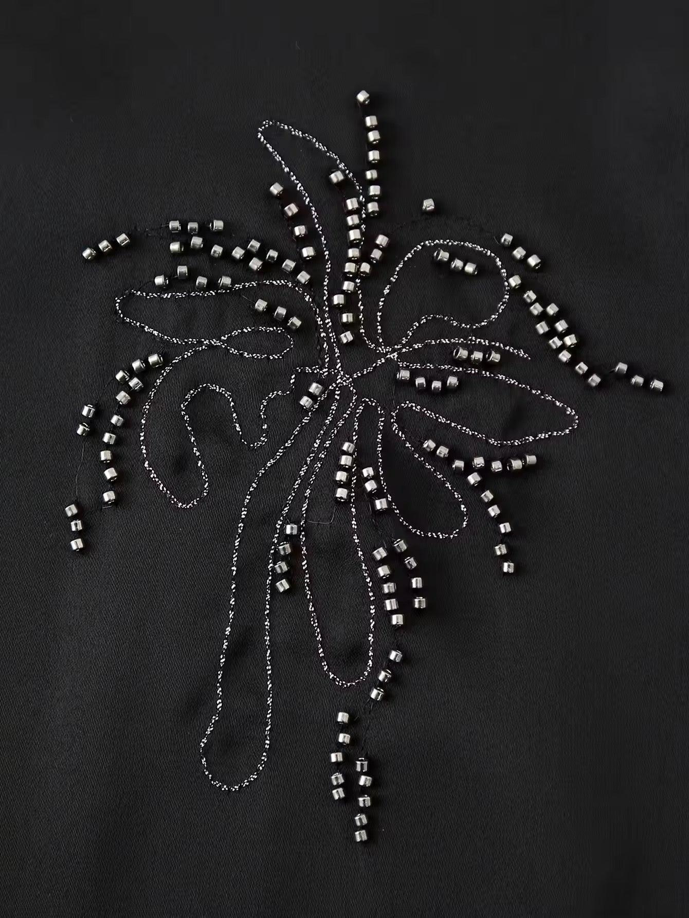 Baumwolle-Satin Zweiteiler mit Perlen Details - Sorentis