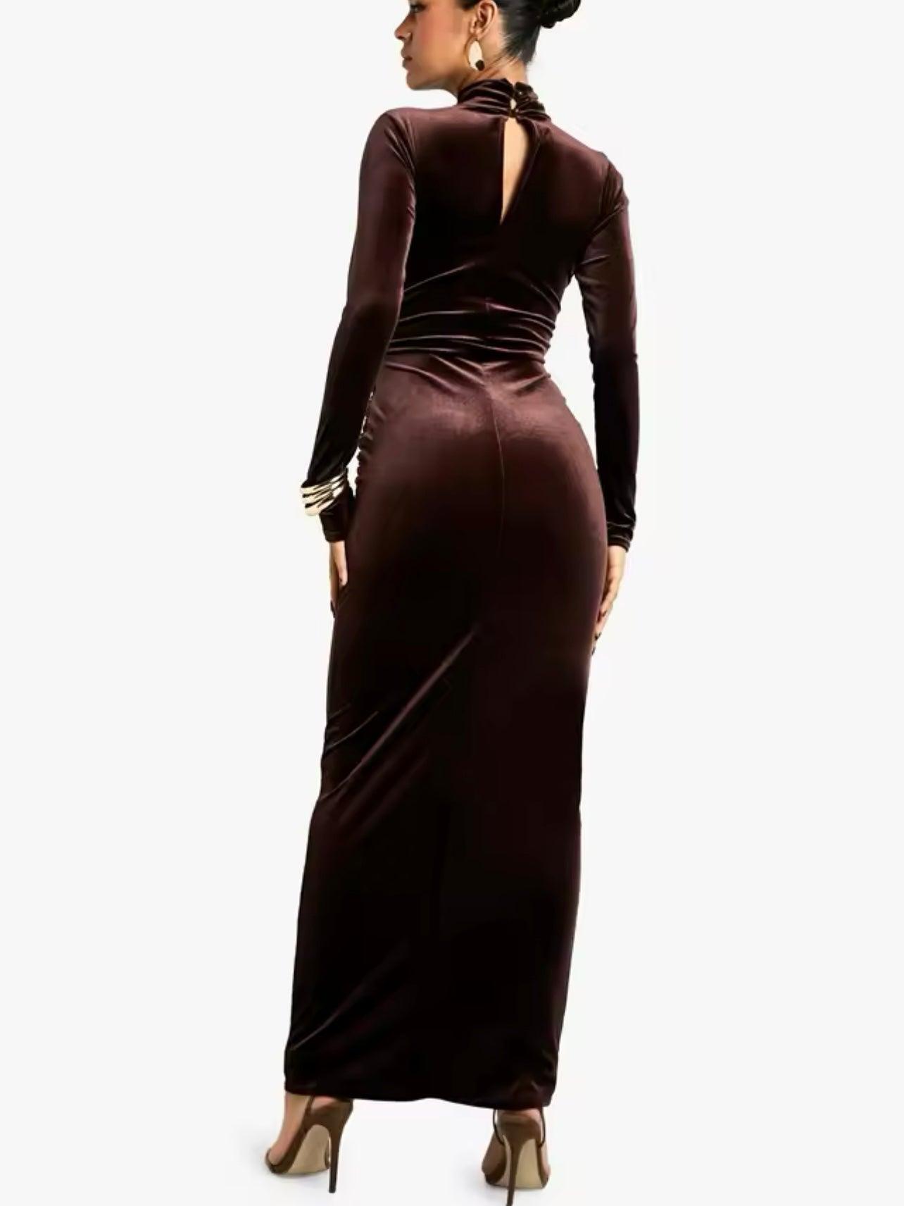 Samt Maxikleid mit Twist-Detail - Sorentis