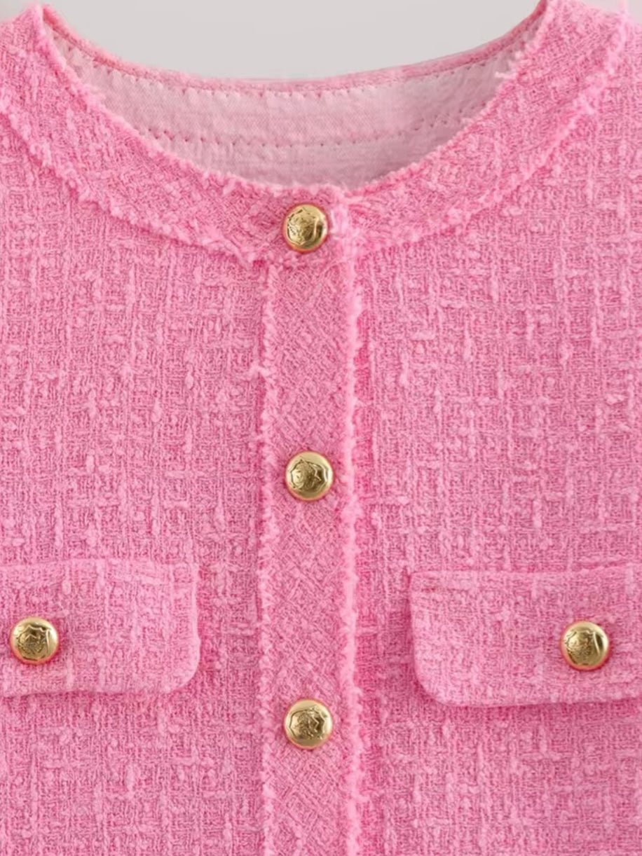 Ausgestelltes Tweed Minikleid