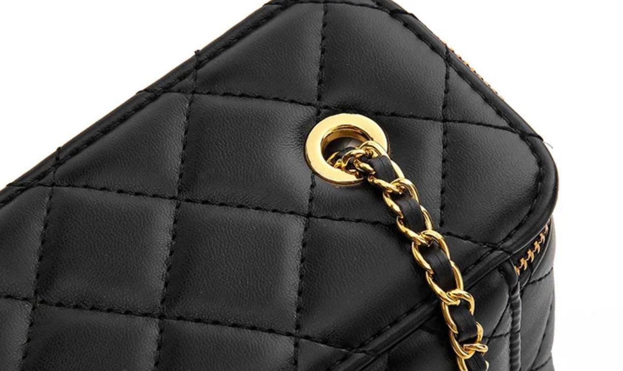 Gesteppte Koffer-Handtasche mit goldenen Details - Sorentis