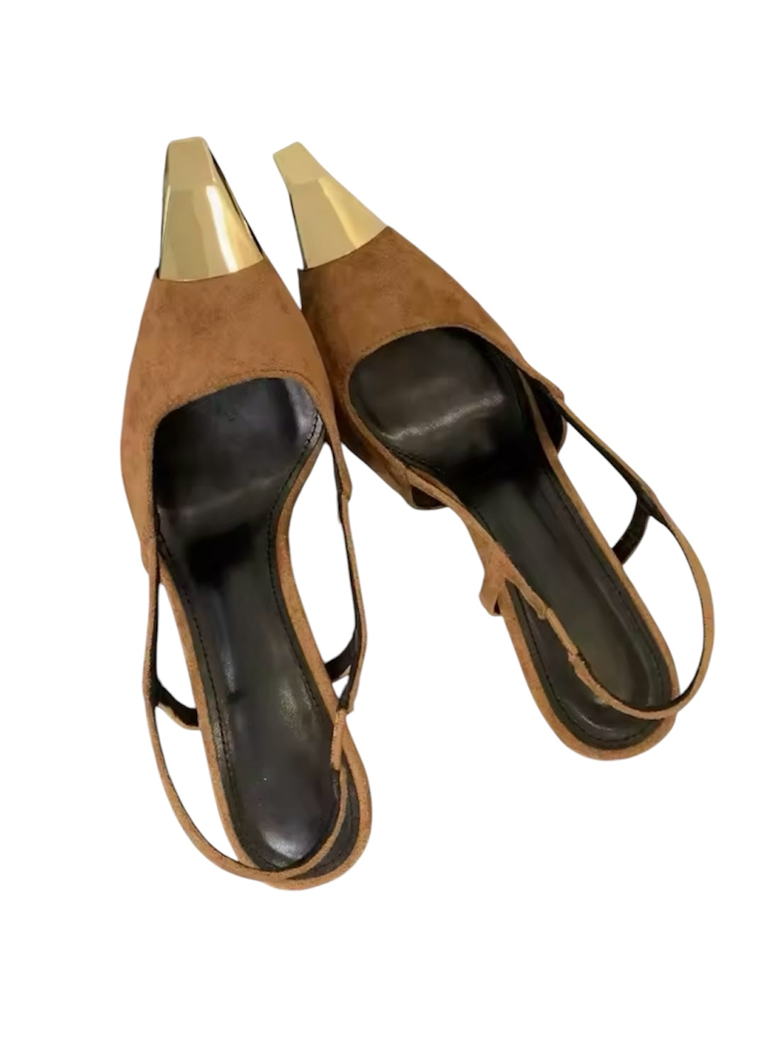 Slingback-Pumps mit Metallkappe