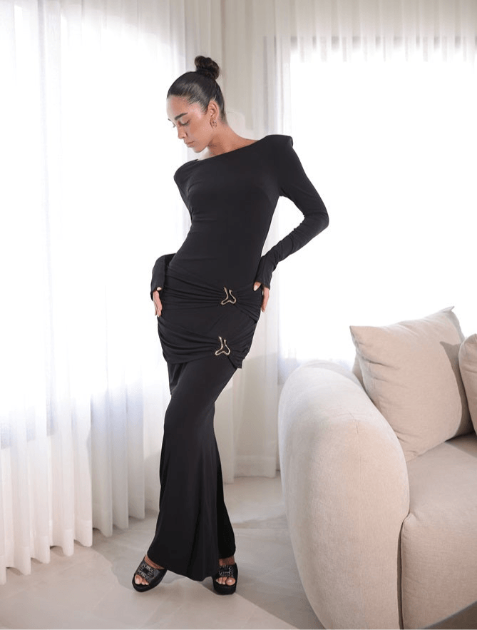 Bodycoon Maxi-Kleid mit Raffungen - Sorentis