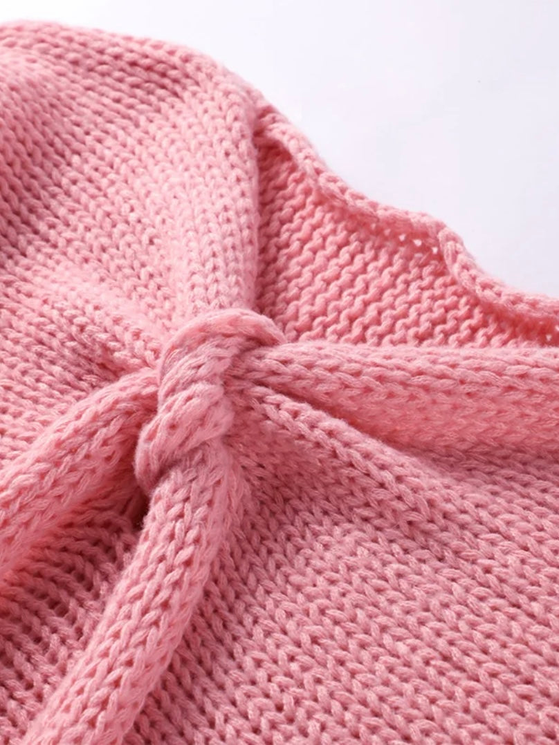 Knitted Cardigan mit Knoten