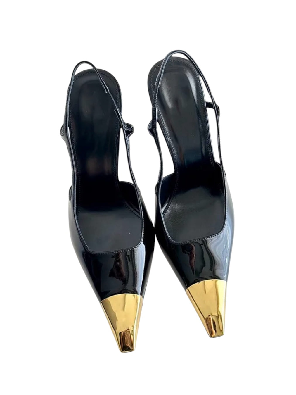 Slingback-Pumps mit Metallkappe