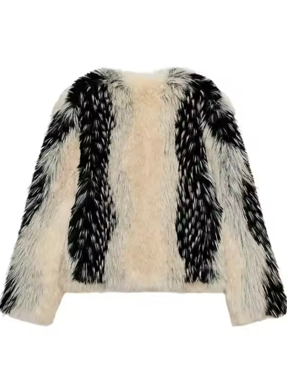 Kunstpelzmantel mit Farbmix