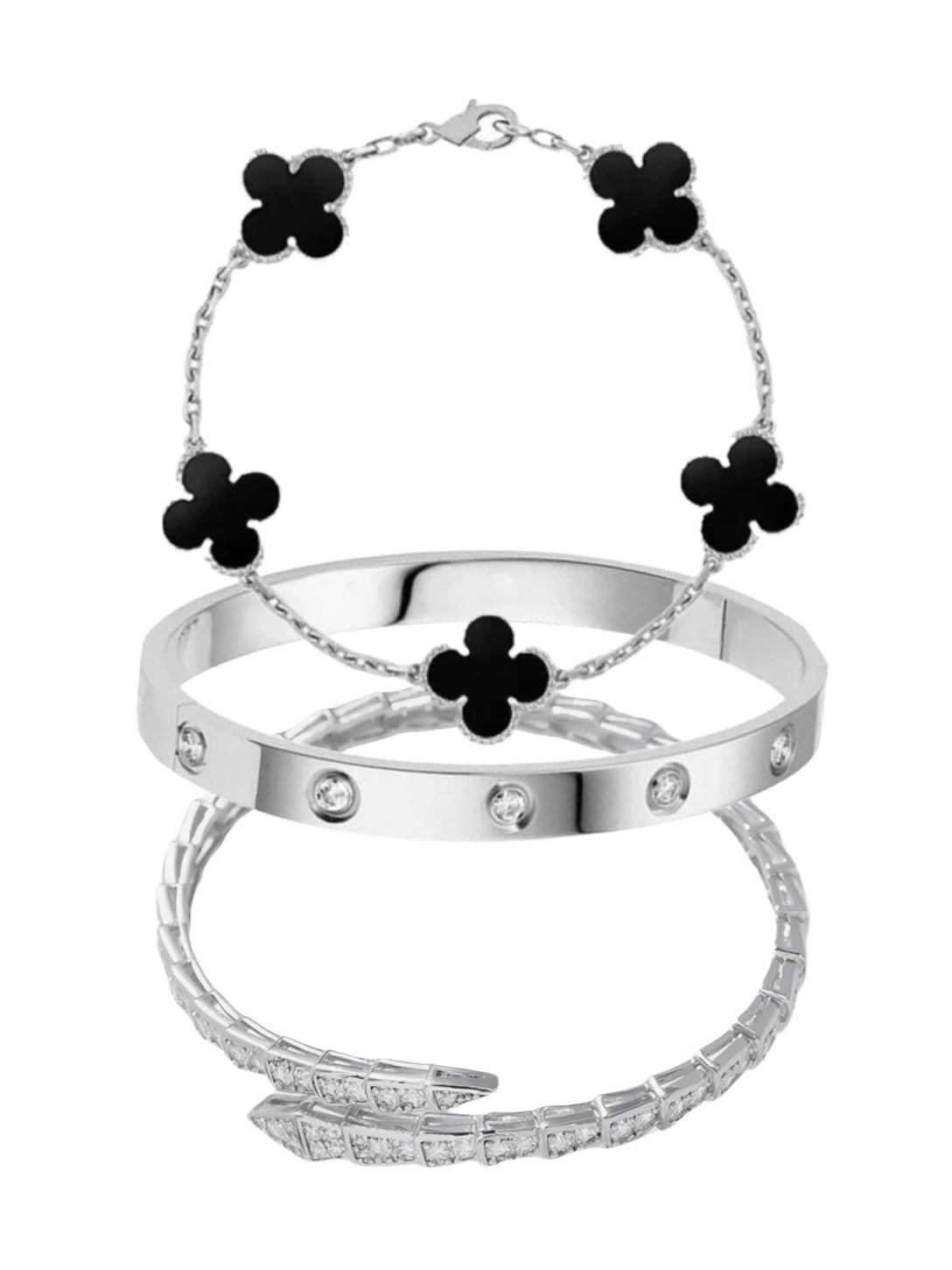 Selected 3er Armband Set in Silber aus rostfreiem Edelstahl - Sorentis