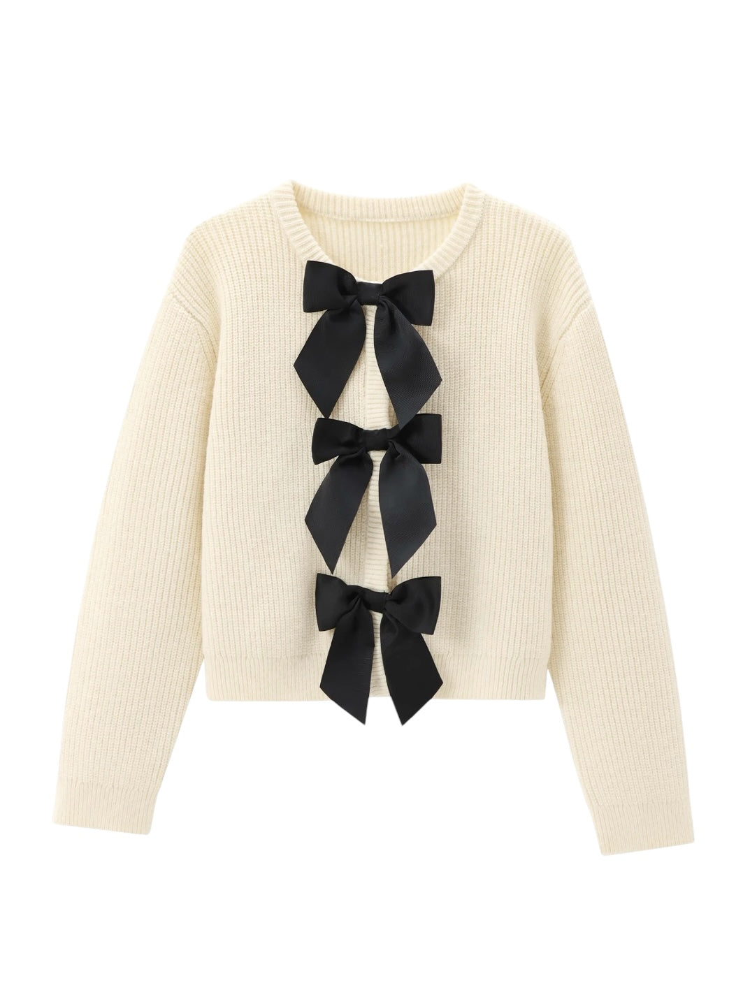 Strick Cardigan mit Kontrast Schleifen
