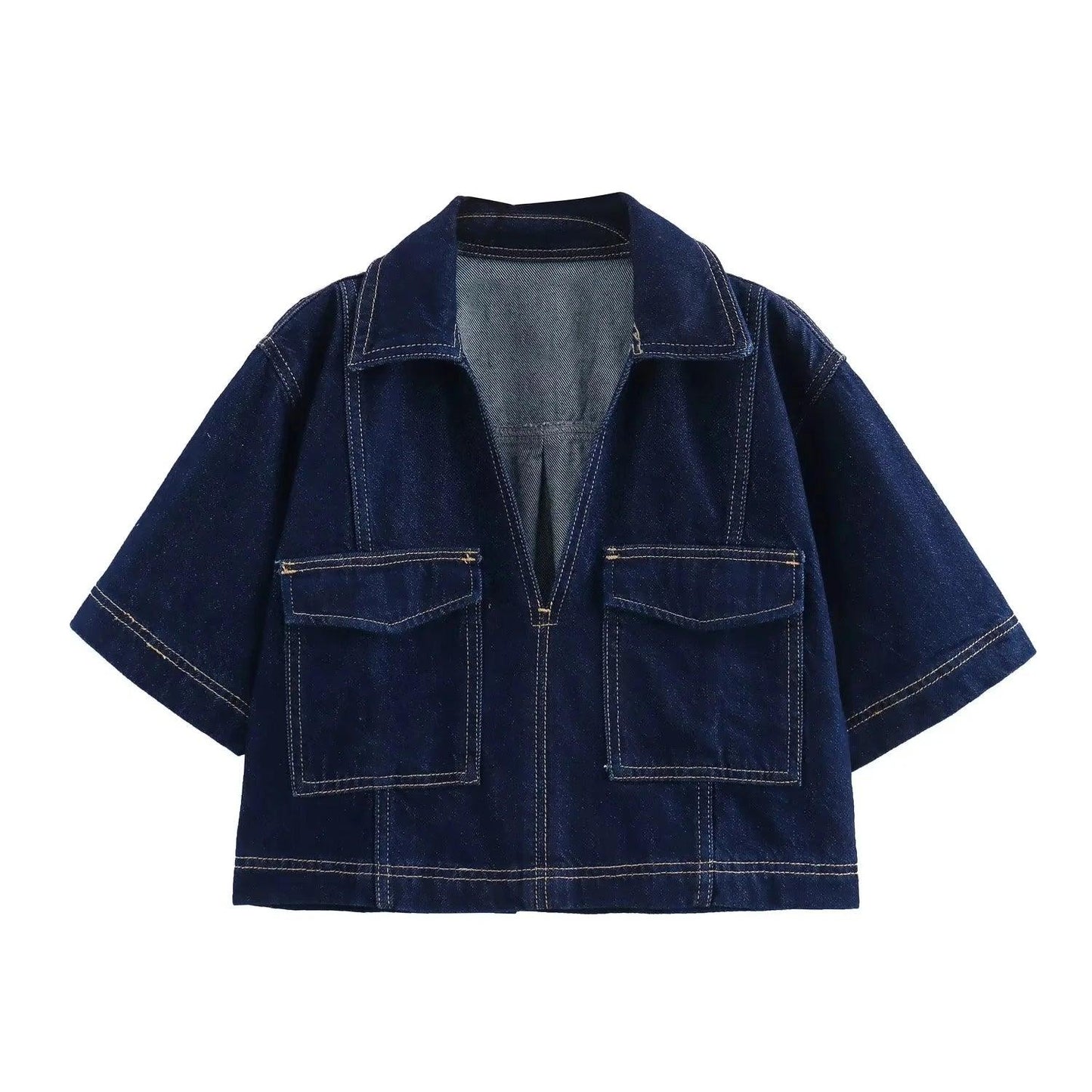 Zweiteiliges Denim Outfit mit Kurzarmjacke und Hosenrock - Sorentis