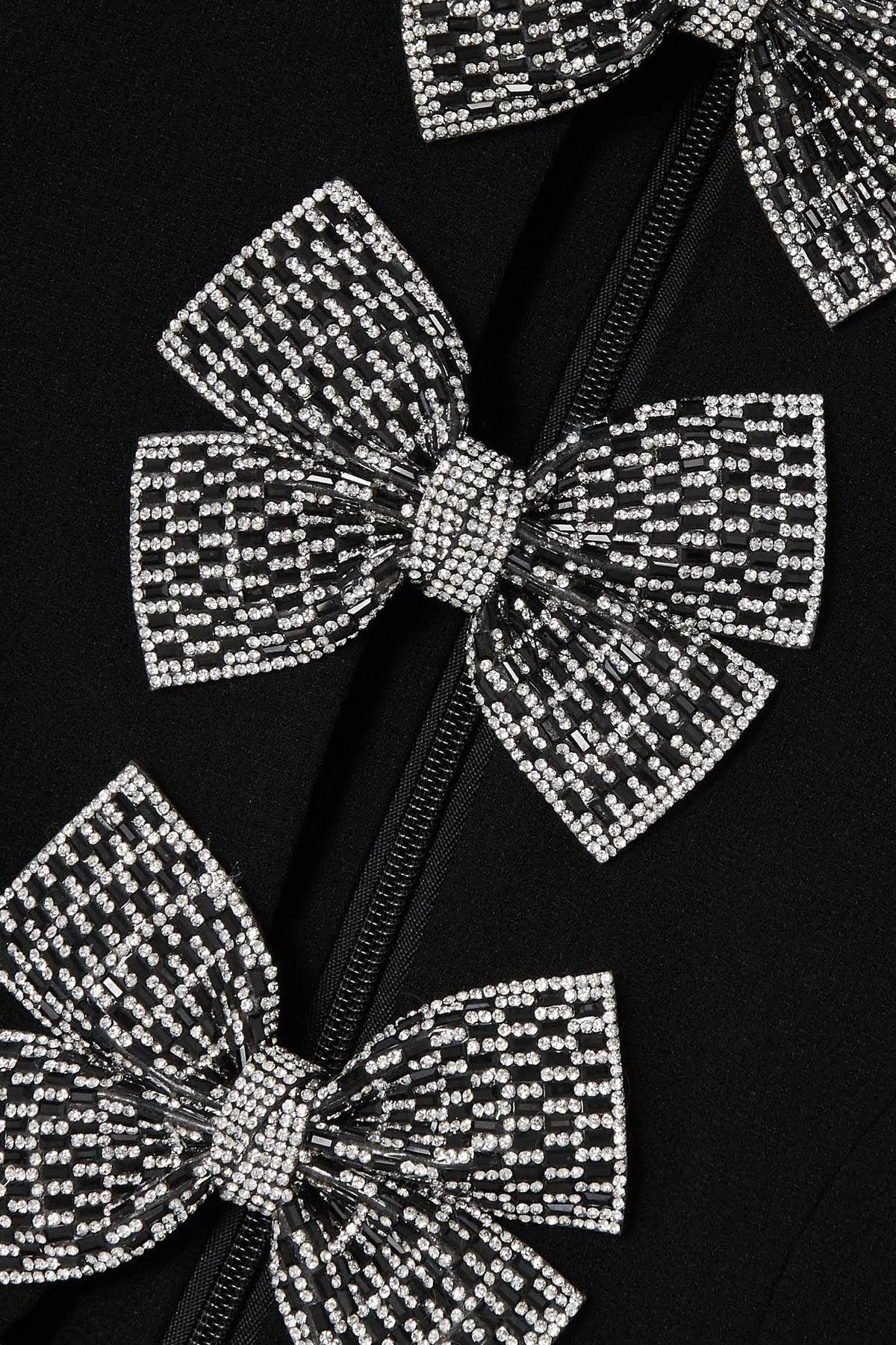 Puffärmel-Minikleid mit Cut-Outs und Strass - Sorentis
