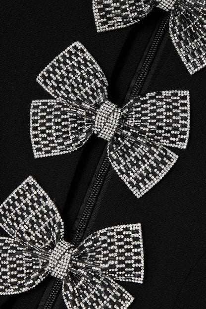 Puffärmel-Minikleid mit Cut-Outs und Strass - Sorentis