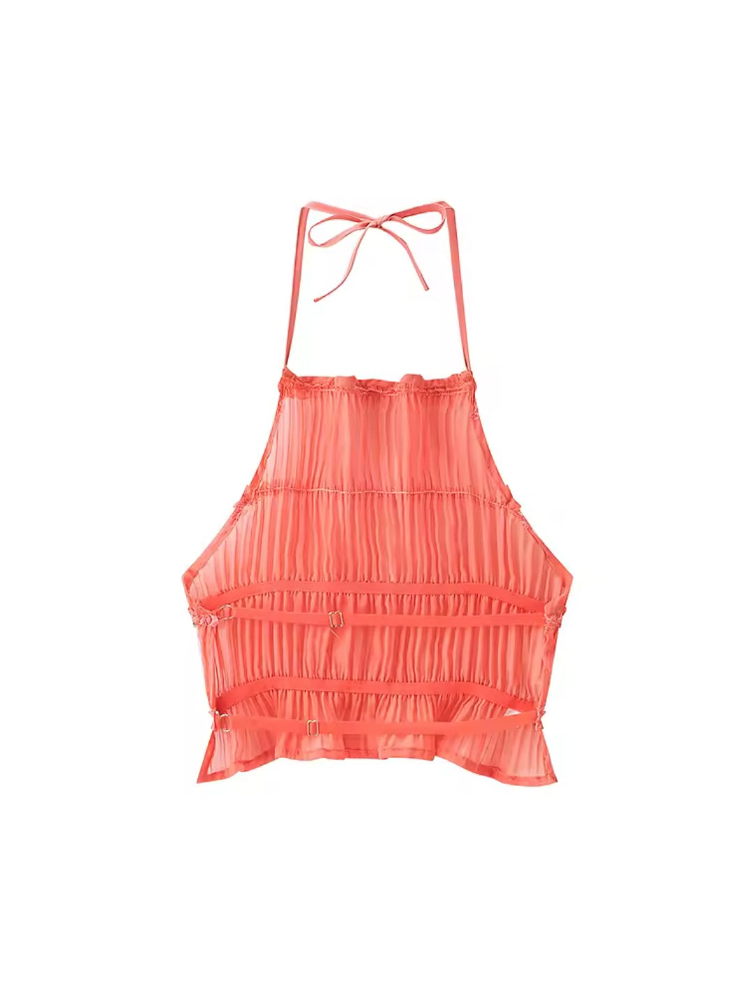 Transparenter Zweiteiler mit Neckholder-Top & Maxirock