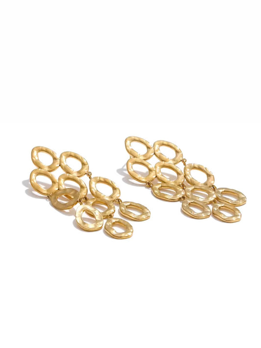 Edelstahl-Ohrringe mit filigranen Oval-Elementen