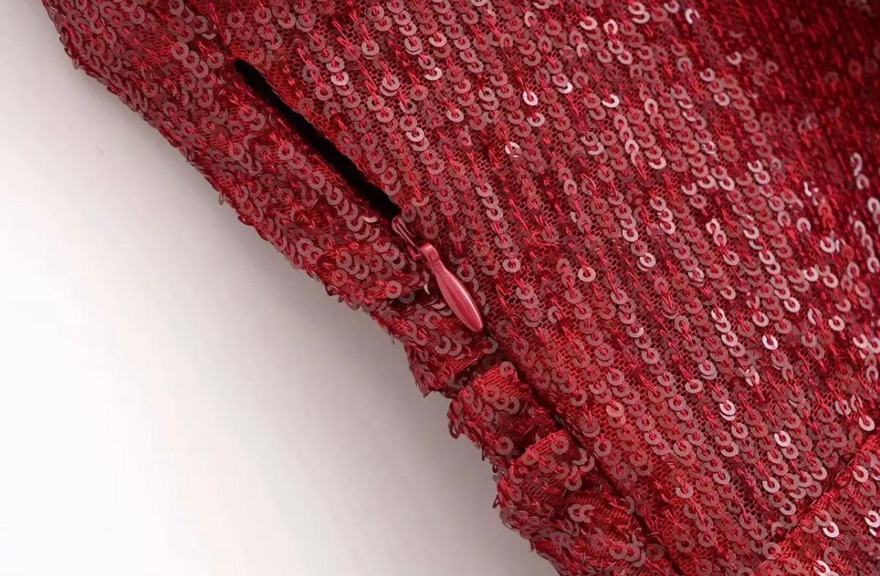 Asymmetrisches Pailletten Mini-Kleid - Sorentis