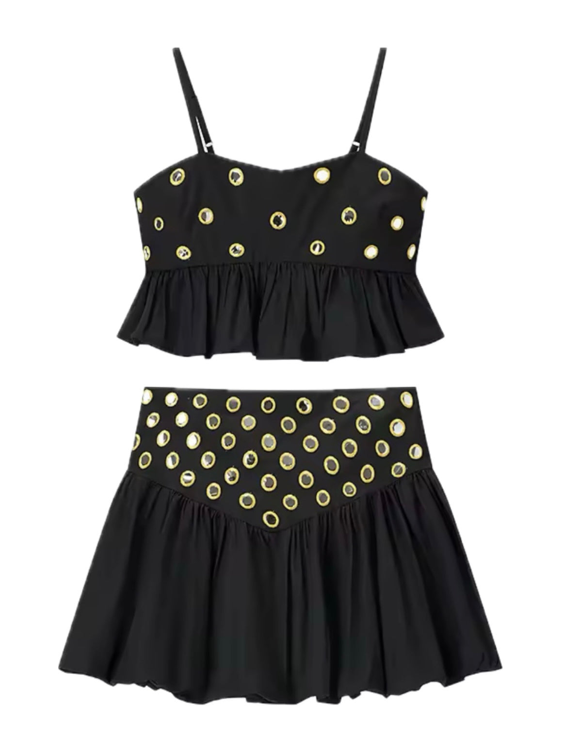 Ballonrock & CropTop Set mit reflektierenden Details