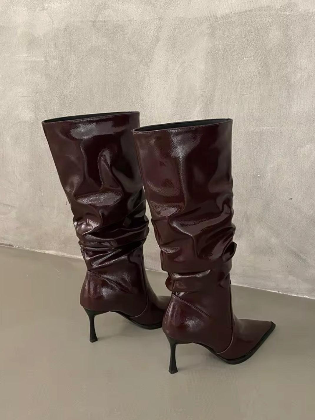 Lack Stiefel mit weitem Schaft - Sorentis