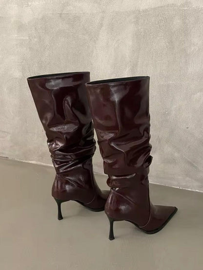 Lack Stiefel mit weitem Schaft - Sorentis