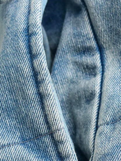 Denim Kimono-Jacke mit Taschen