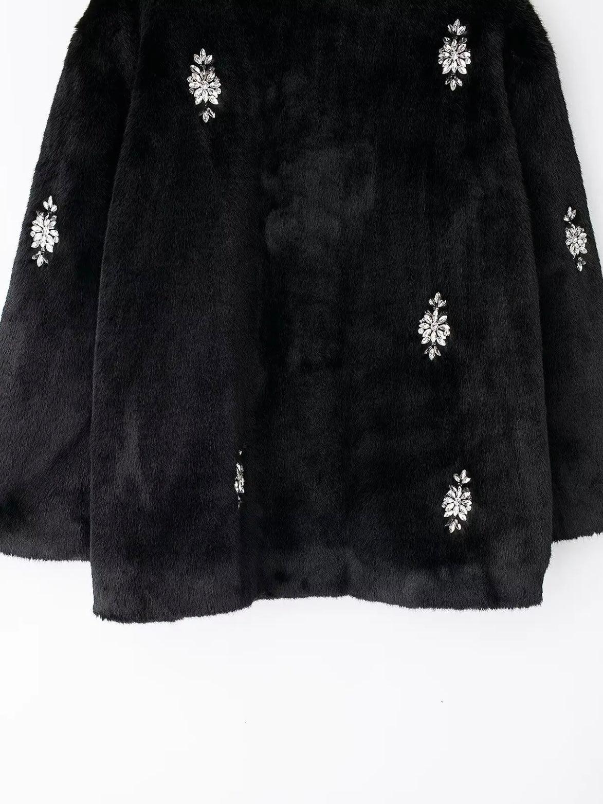 Kunstpelzmantel mit Strass-Details - Sorentis