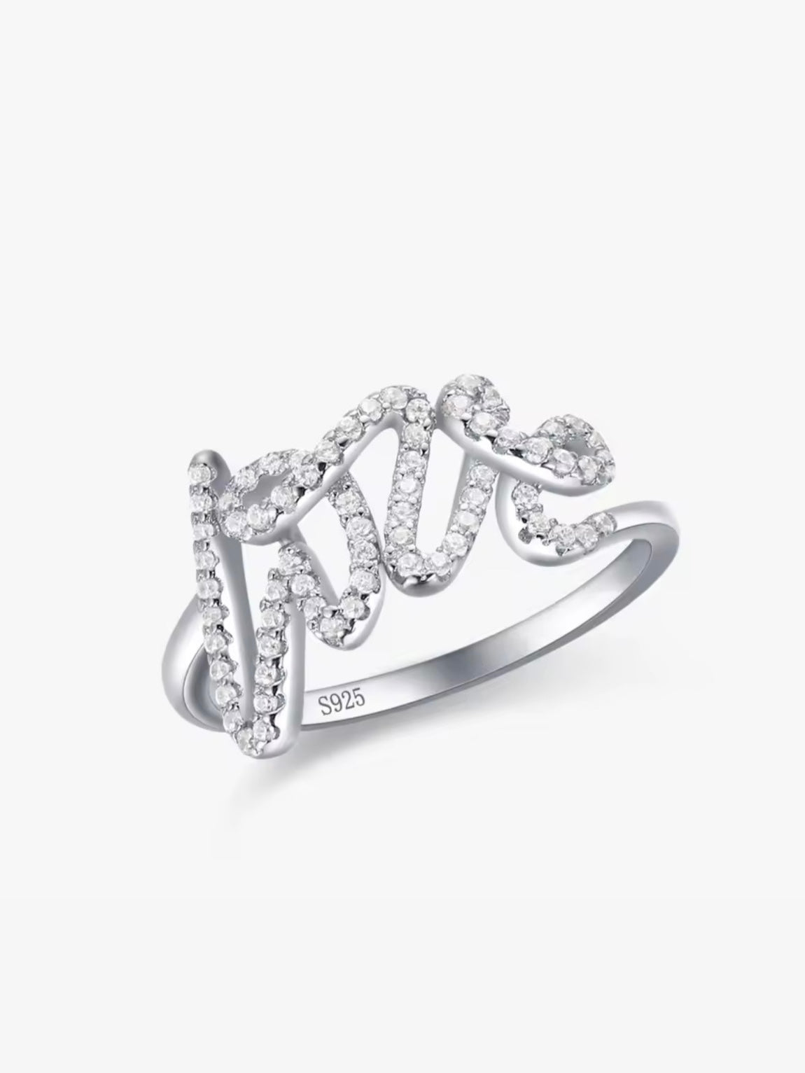 LOVE Ring aus 925 Silber mit Zirkonsteinen