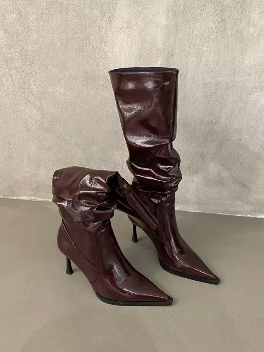 Lack Stiefel mit weitem Schaft - Sorentis