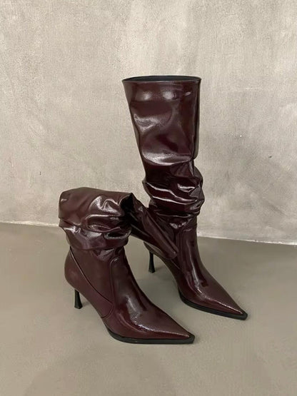 Lack Stiefel mit weitem Schaft - Sorentis