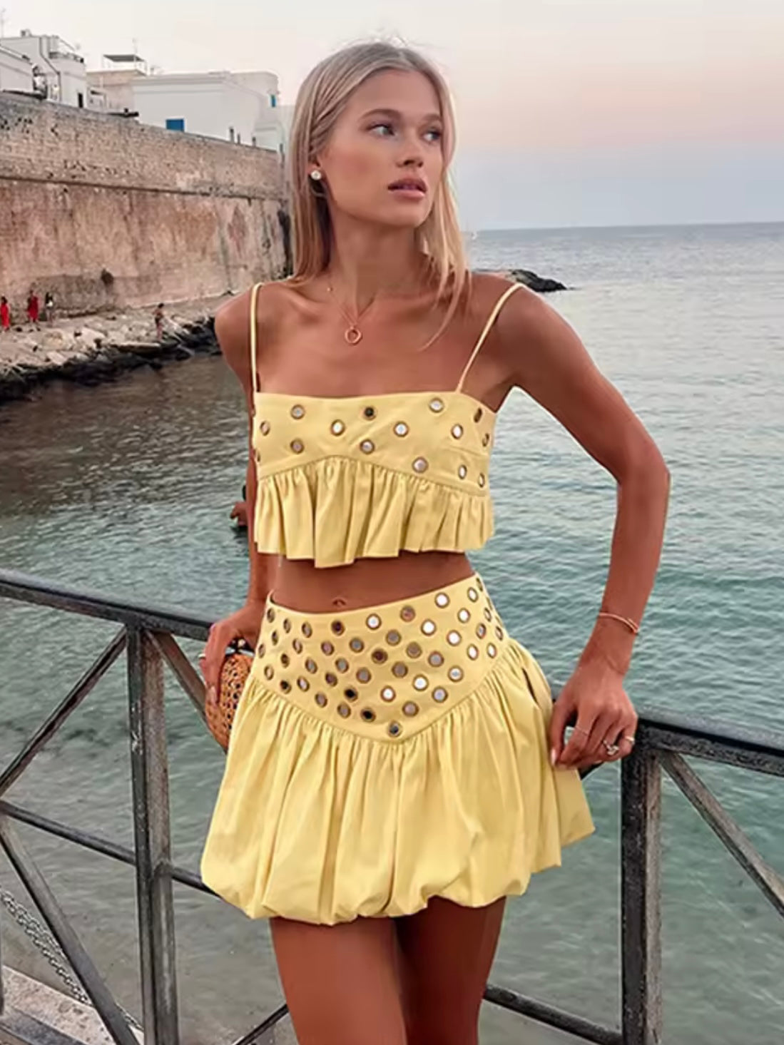 Ballonrock & CropTop Set mit reflektierenden Details