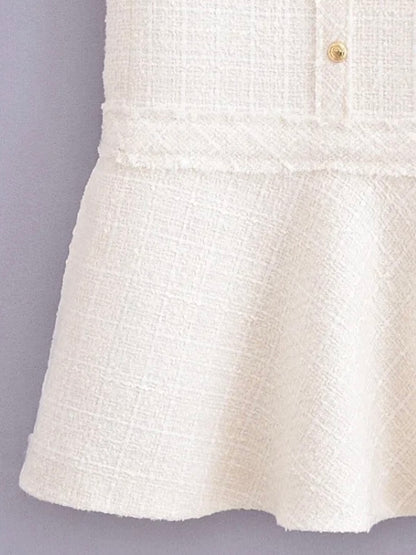 Ausgestelltes Tweed Minikleid