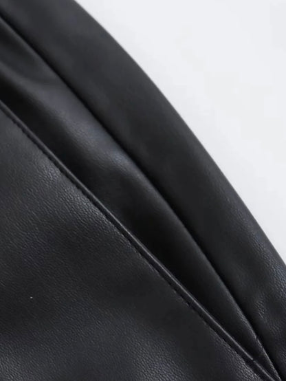 Weiche vegane Lederhose mit elastischem Bund