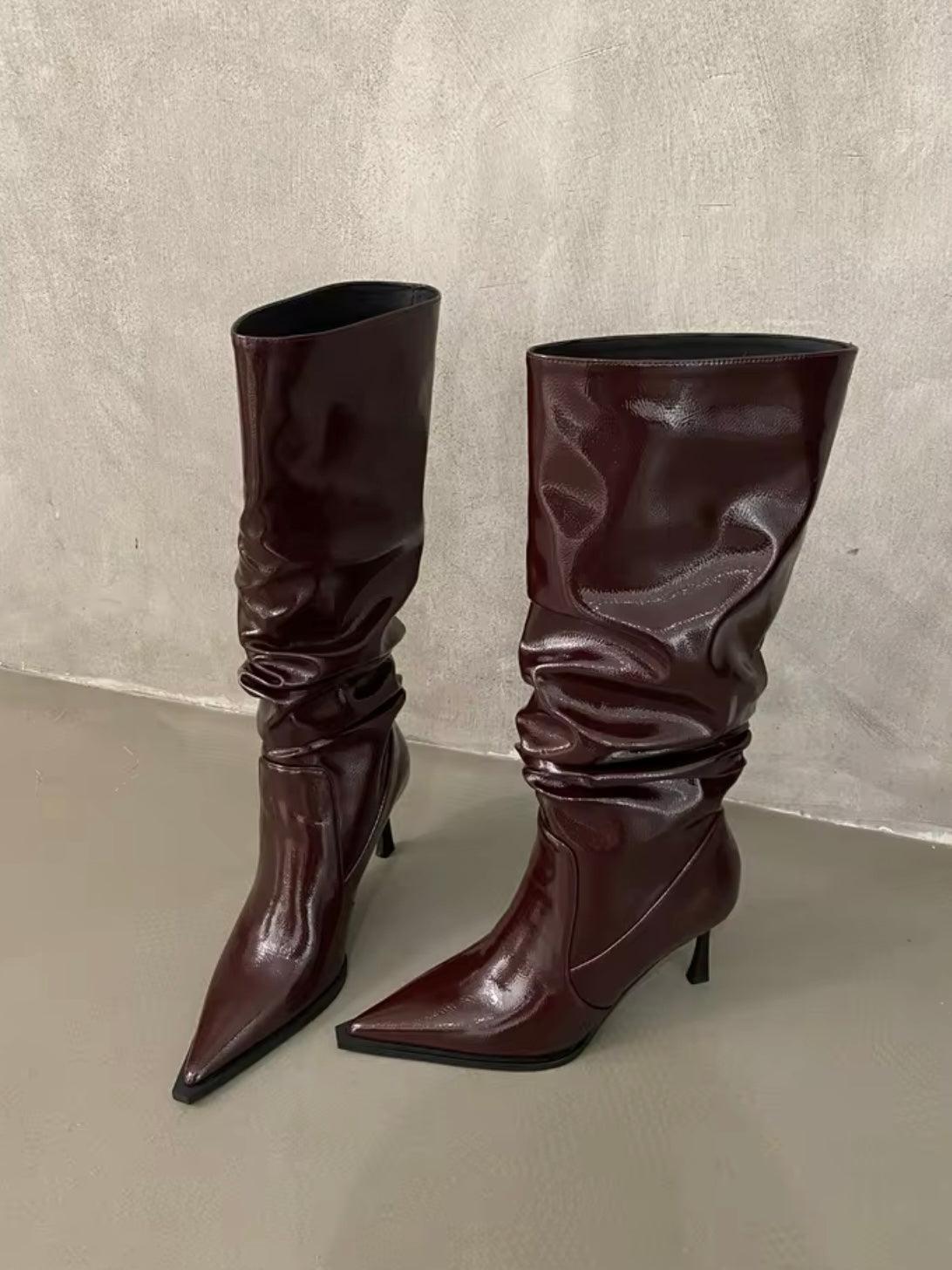 Lack Stiefel mit weitem Schaft - Sorentis