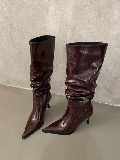 Lack Stiefel mit weitem Schaft - Sorentis