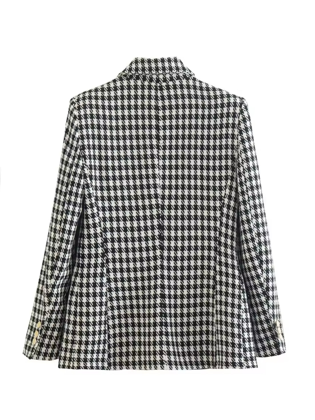 Tweed Blazer mit Hahnentrittmuster