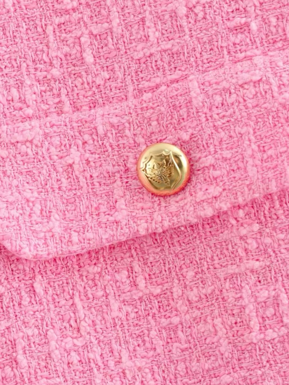 Ausgestelltes Tweed Minikleid