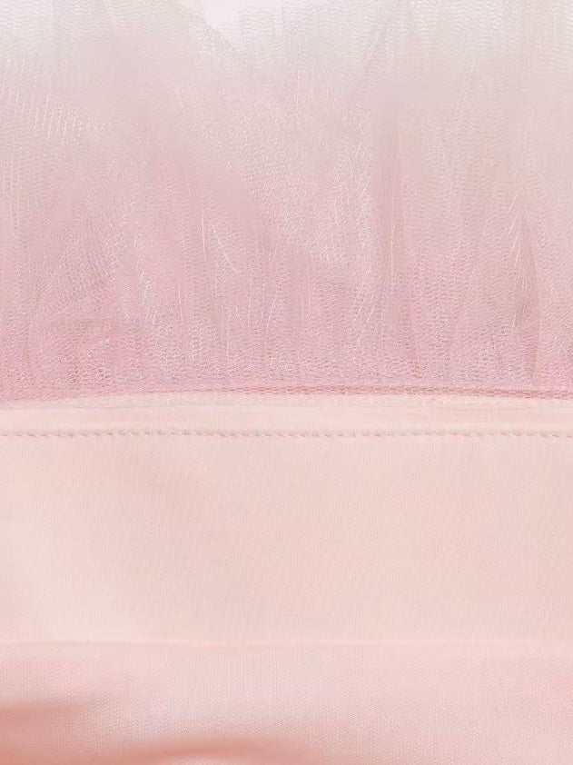 Bandeau Tüllkleid in Zartrosa