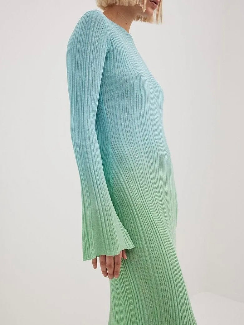 Maxi-Strickkleid mit Farbverlauf